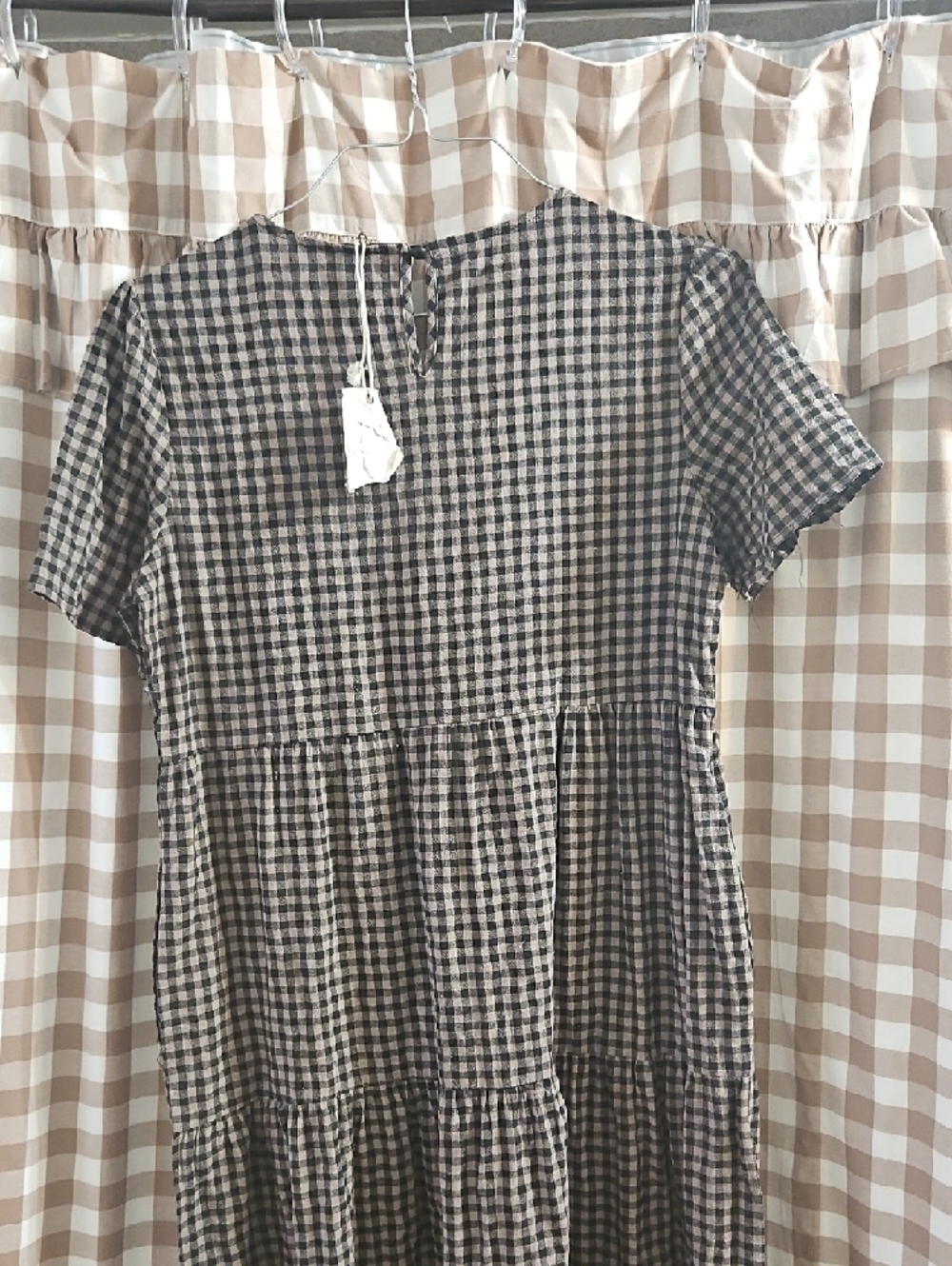 Orange Creek Black and White Gingham Tiered Dress - Picture 5 of 5